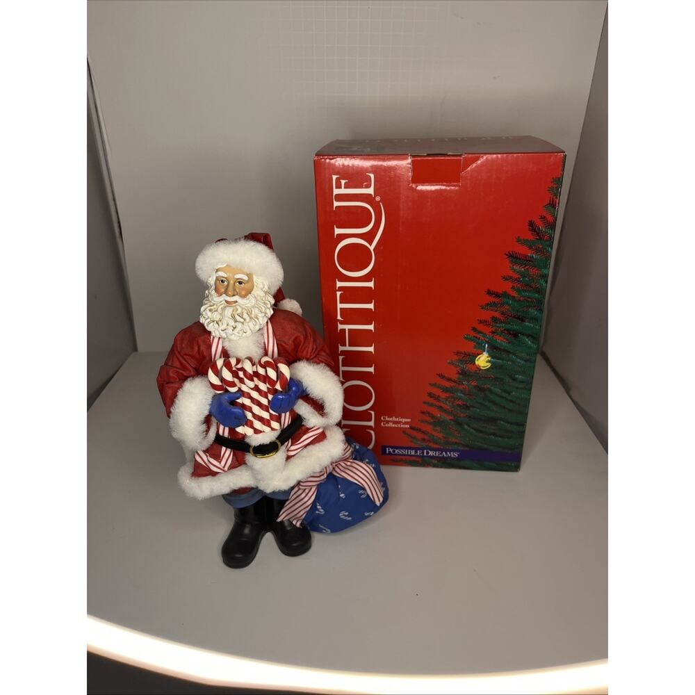 Clothtique possible dreams Candy cane carry on santa claus xmas 713475